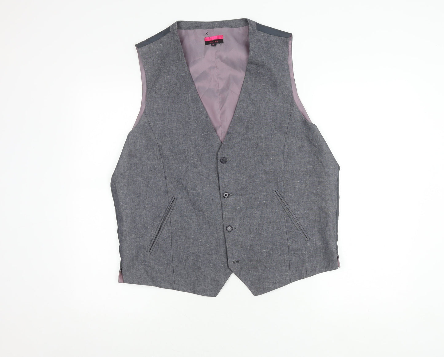 Butler & Webb Men's Grey Slim Fit Waistcoat XL