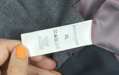 Butler & Webb Men's Grey Slim Fit Waistcoat XL
