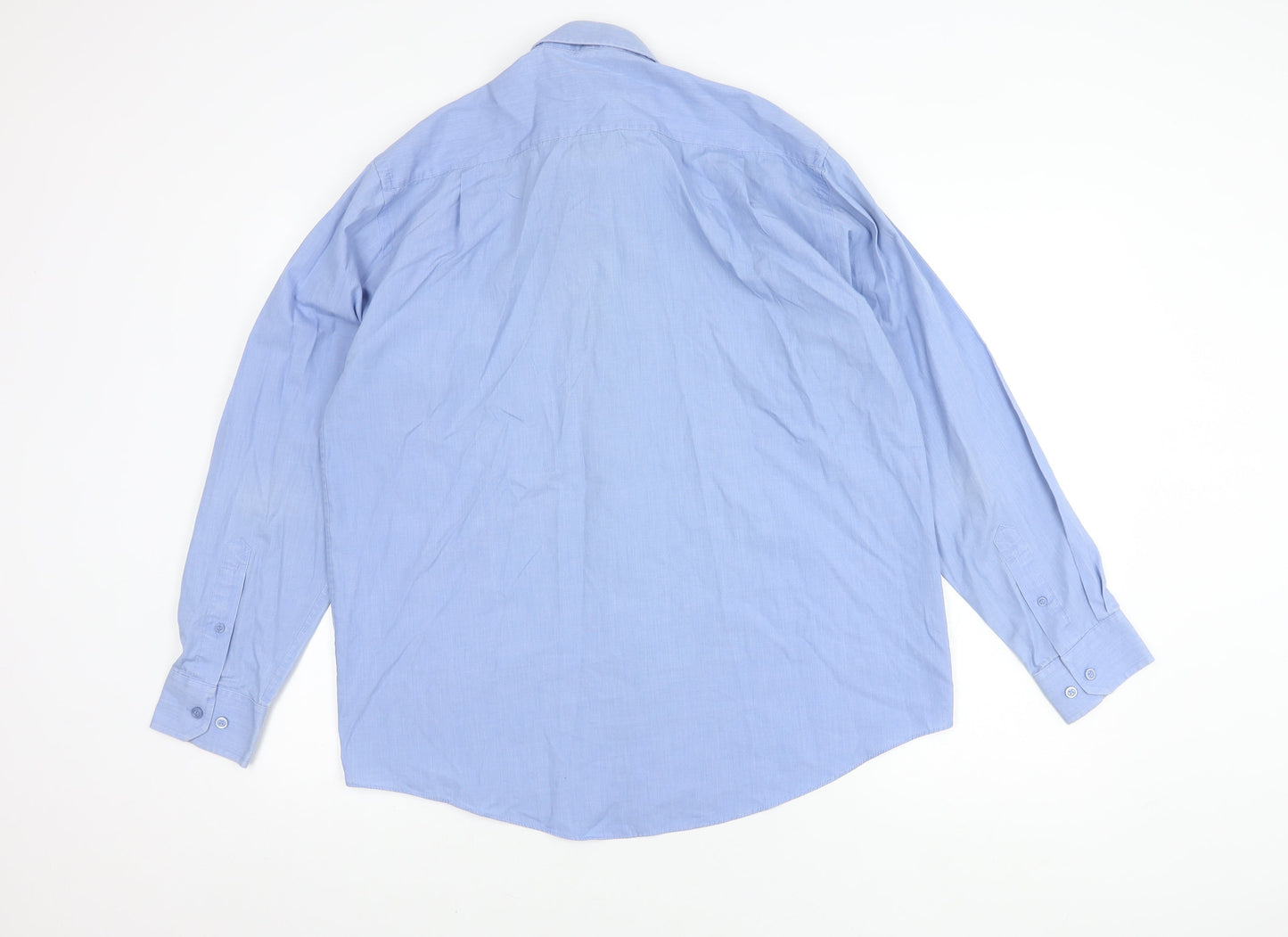 Zantos Men's Blue Long Sleeve Button-Up Shirt