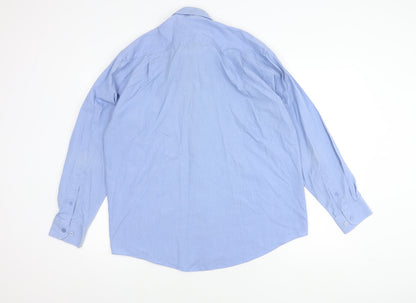 Zantos Men's Blue Long Sleeve Button-Up Shirt