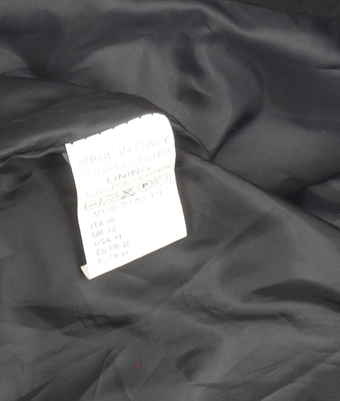 Boohoo Women's Black Overcoat Size 14 Belted