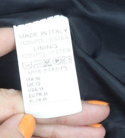 Boohoo Women's Black Overcoat Size 14 Belted