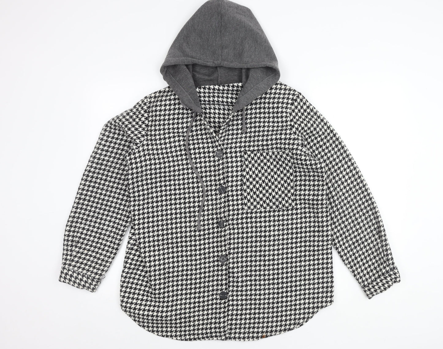 Tarzz Women's Black White Hooded Jacket Size 14