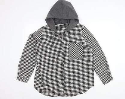 Tarzz Women's Black White Hooded Jacket Size 14