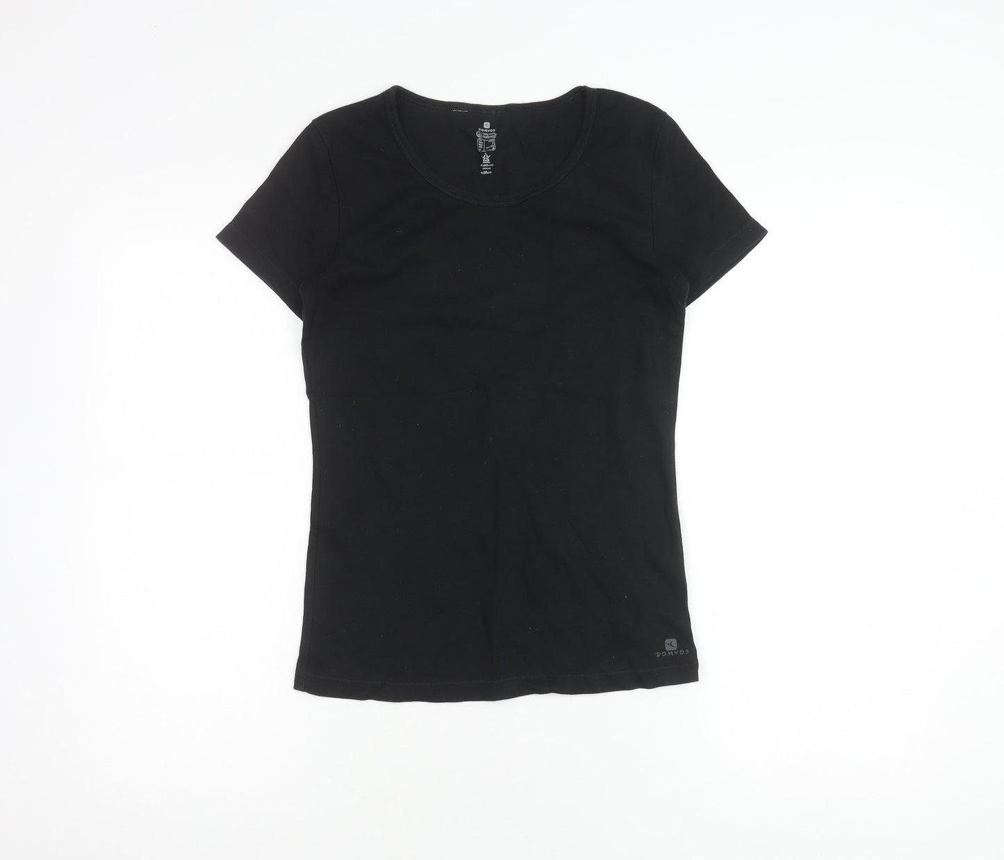Womens UK Size M DOMYOS Black Basic T-Shirt