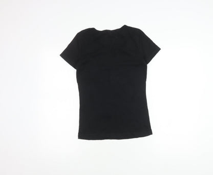 Womens UK Size M DOMYOS Black Basic T-Shirt