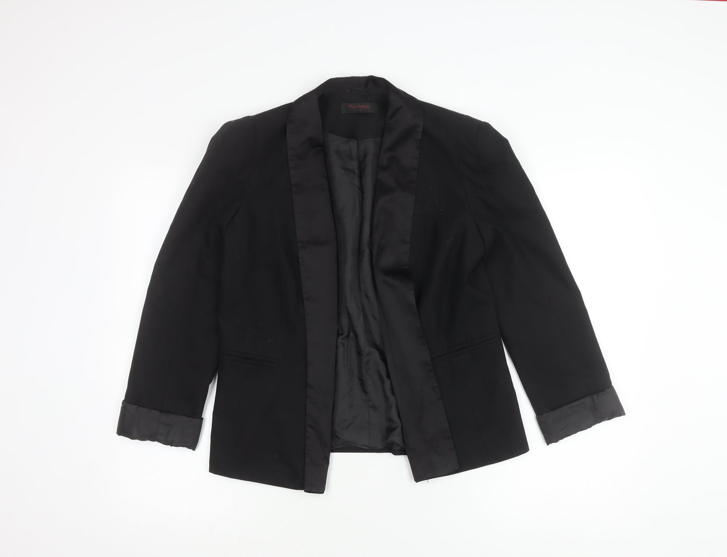 Miss Selfridge Women's Black Blazer Size 10 - Lined, Shawl Lapel