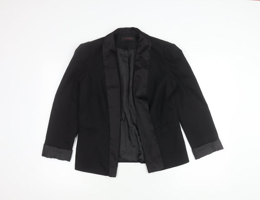 Miss Selfridge Women's Black Blazer Size 10 - Lined, Shawl Lapel