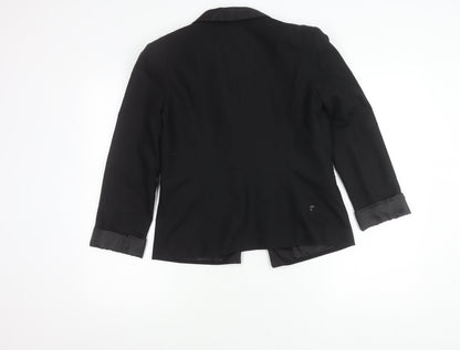 Miss Selfridge Women's Black Blazer Size 10 - Lined, Shawl Lapel