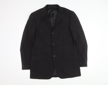 Milan Collection Men's Black Striped Suit Jacket 38