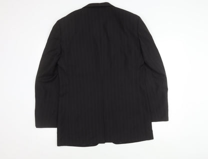 Milan Collection Men's Black Striped Suit Jacket 38