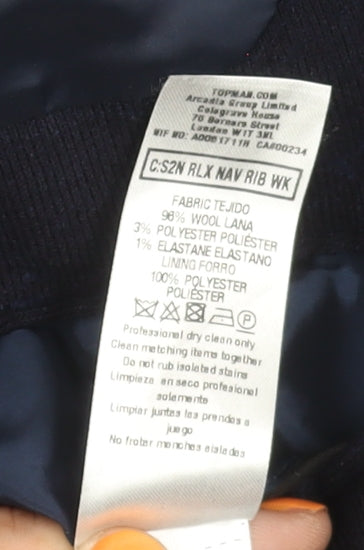 Mens UK Size 40 Topman Regular Blue Suit Jacket