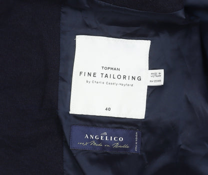Mens UK Size 40 Topman Regular Blue Suit Jacket