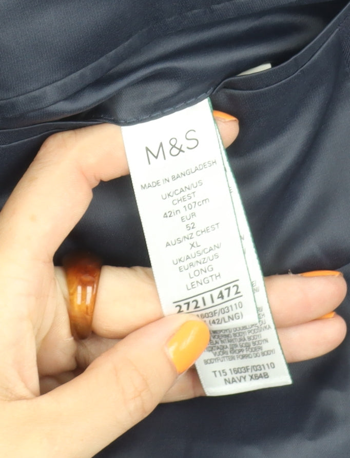 Mens UK Size 42 Marks and Spencer Regular Blue Suit Jacket