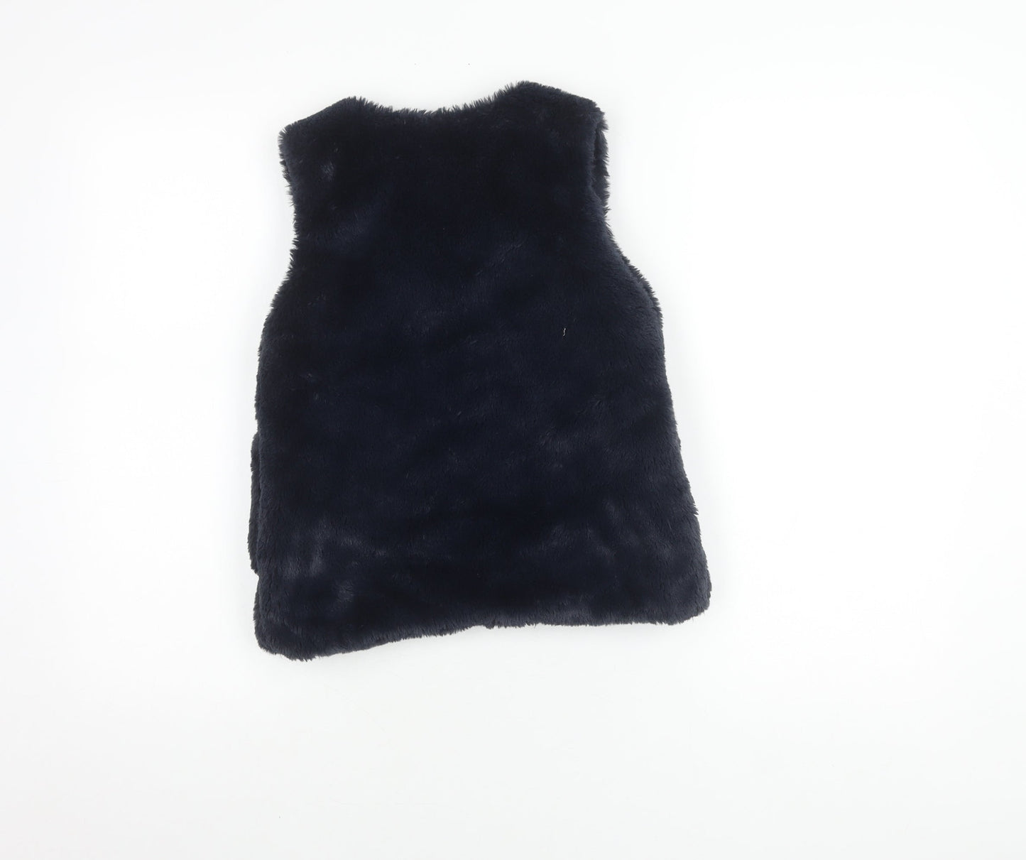 Marks and Spencer Girls Navy Faux Fur Waistcoat 8-9 Years