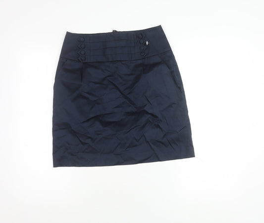 Marks and Spencer Women's Blue Pencil Skirt Size 10