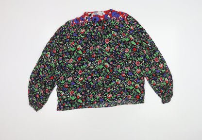 Womens UK Size 12 Zara Multicoloured Basic Blouse