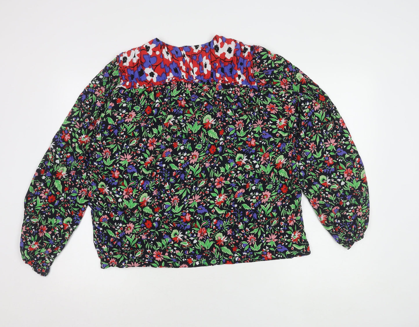 Womens UK Size 12 Zara Multicoloured Basic Blouse