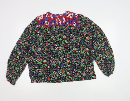 Womens UK Size 12 Zara Multicoloured Basic Blouse