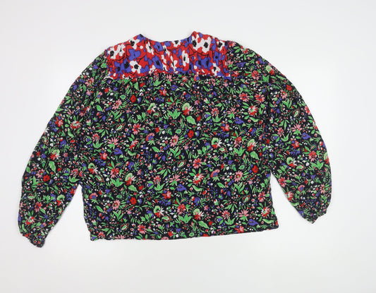 Womens UK Size 12 Zara Multicoloured Basic Blouse
