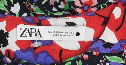 Womens UK Size 12 Zara Multicoloured Basic Blouse