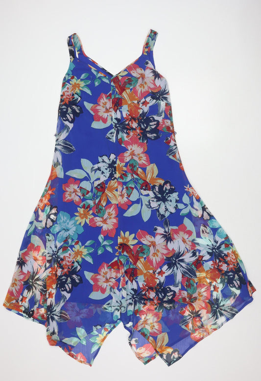 M&Co Women's Multicoloured Strappy Floral Dress Size 12