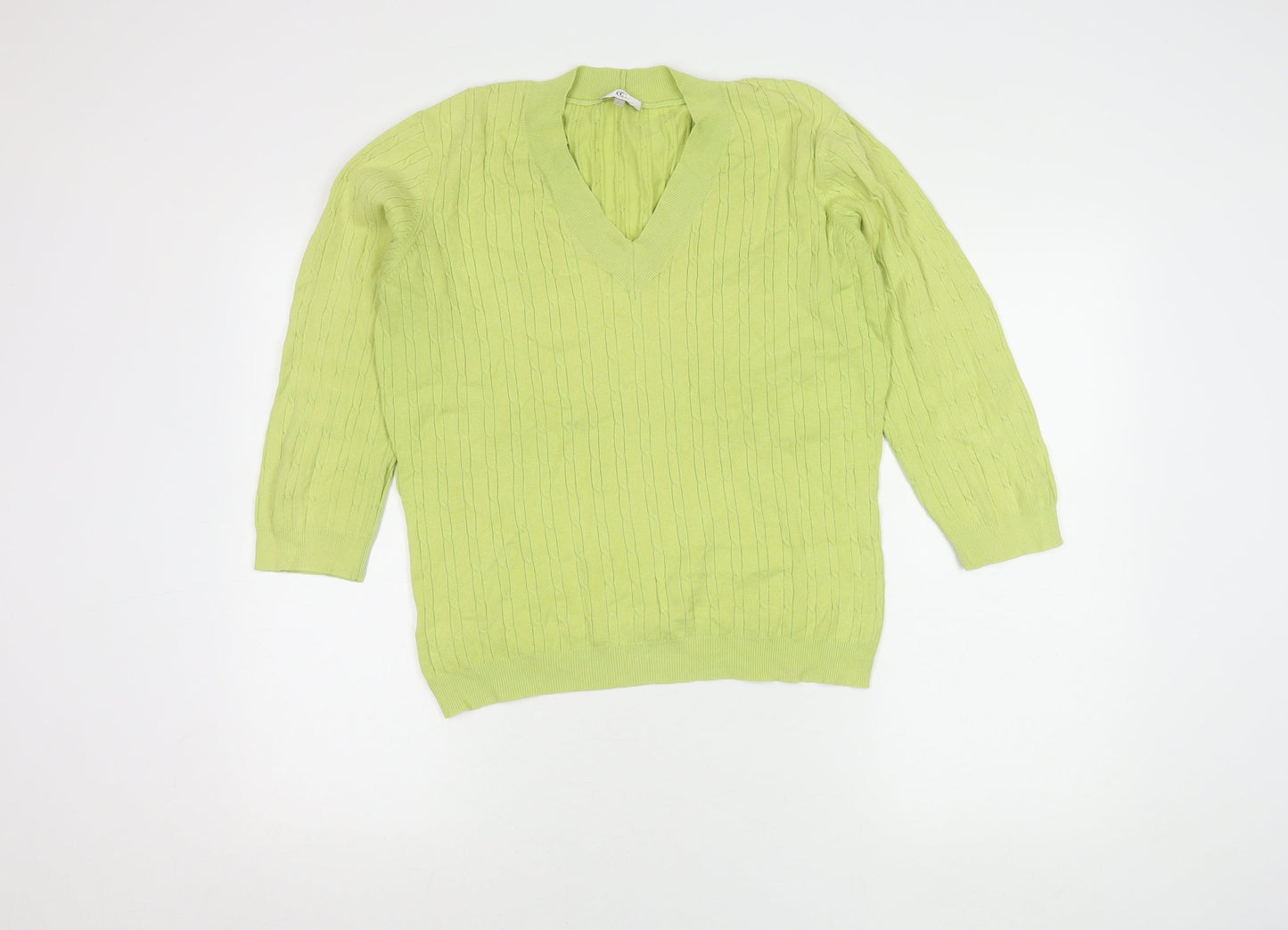 Womens UK Size L CC Green Pullover Jumper