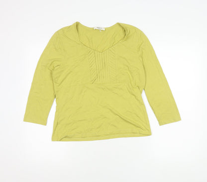 Womens UK Size M Precis Green Basic Blouse