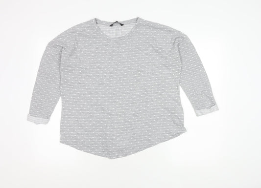 Debenhams Women's Grey Polka Dot Pullover Jumper Size 14