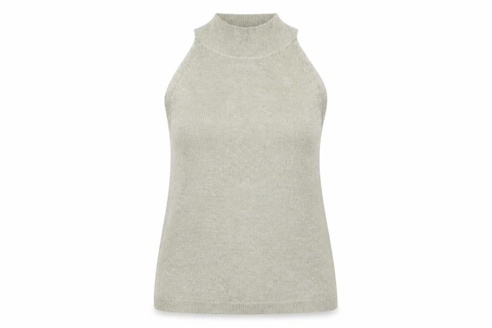 Womens UK Size 14 Mango Beige Basic Tank