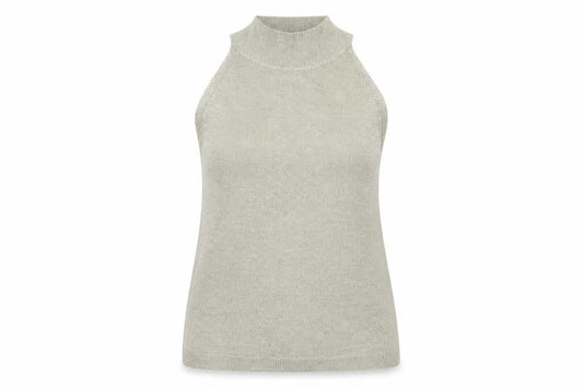 Womens UK Size 14 Mango Beige Basic Tank