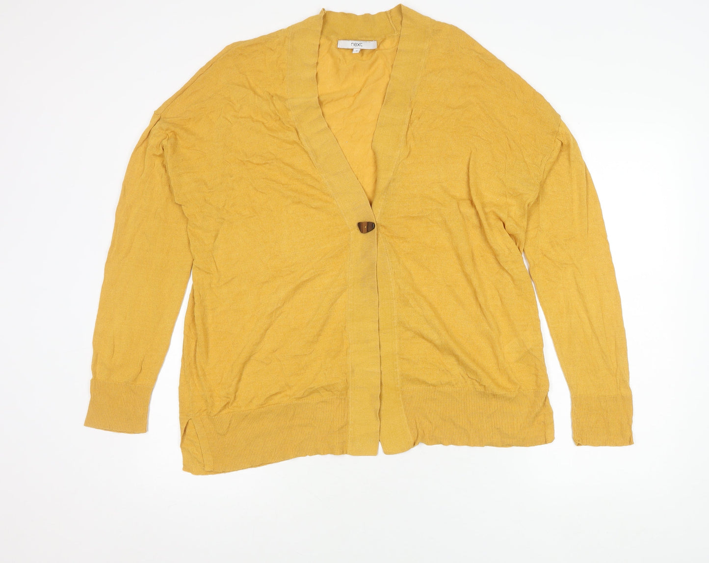 Womens UK Size M NEXT Yellow Cardigan Jumper