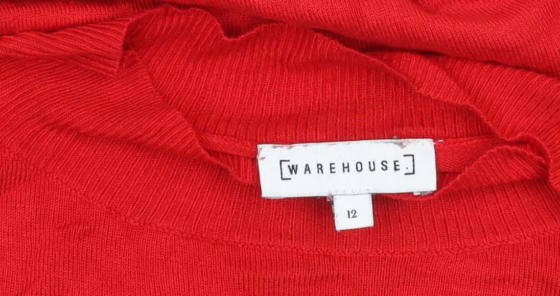 Womens UK Size 12 Warehouse Red Pullover Jumper