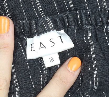 EAST Women's Black Size 18 Striped Pencil Skirt