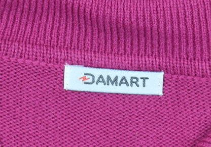 Damart Women's Pink Wool Polo Shirt, Size 14