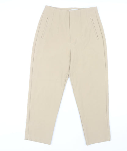 Womens UK Size 10 Stradivarius Regular Fit Business Casual Beige Trousers