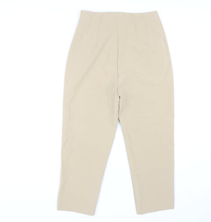 Womens UK Size 10 Stradivarius Regular Fit Business Casual Beige Trousers