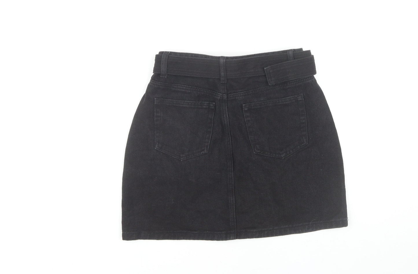 PrettyLittleThing Women's Black Denim Skirt, UK 10