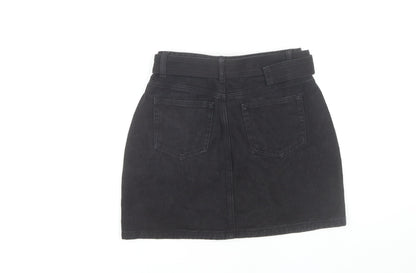 PrettyLittleThing Women's Black Denim Skirt, UK 10