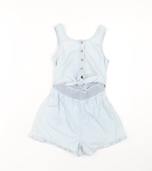 Next Girls Blue Playsuit, 6 Years, Sleeveless, Button Closure
