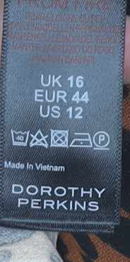 Dorothy Perkins Women's Brown Leopard Print Sheath Dress