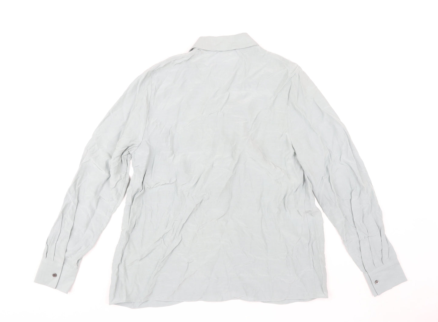 Jaeger Women's Grey Button-Up Shirt Size 10