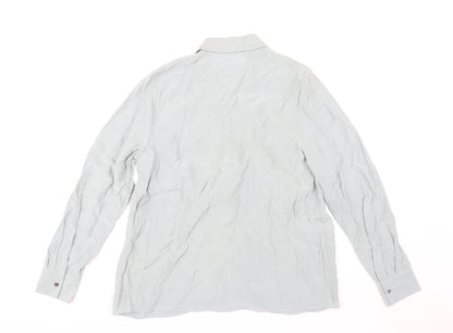 Jaeger Women's Grey Button-Up Shirt Size 10