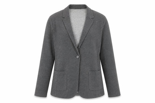 Uniqlo Women's Grey Blazer M Casual Knit Acrylic Viscose