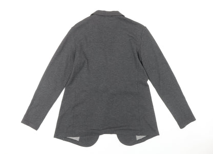Uniqlo Women's Grey Blazer M Casual Knit Acrylic Viscose