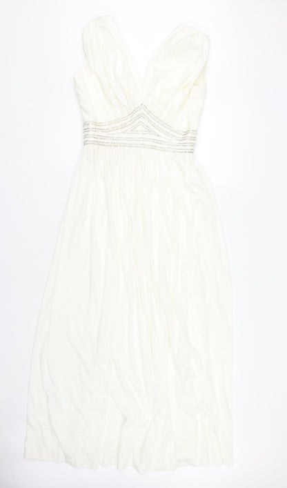 Trina Lewis Women’s Ivory A-Line Midi Dress