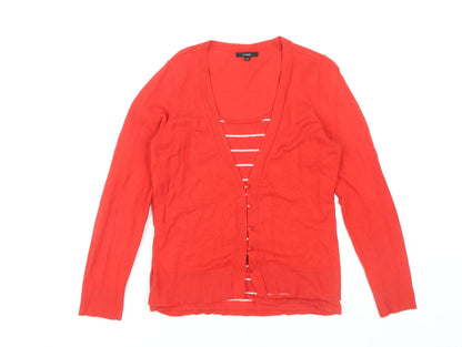 Womens UK Size M Linea Red Cardigan Jumper