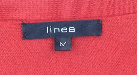 Womens UK Size M Linea Red Cardigan Jumper
