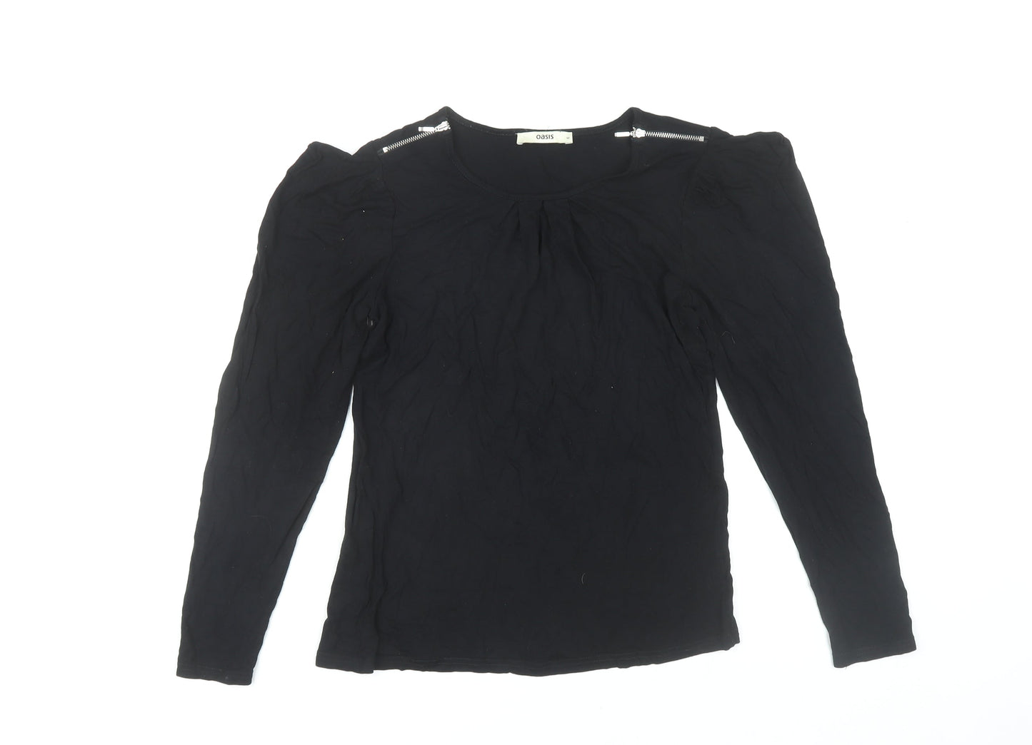 Womens UK Size M Oasis Black Basic Blouse