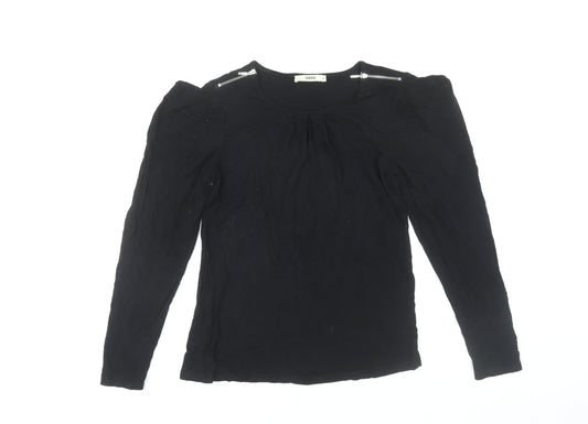 Womens UK Size M Oasis Black Basic Blouse